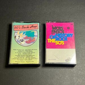 Lot of 2 50's Sock Hop & WCBS FM101 History of Rock Music Cassette Tapes